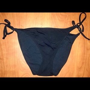 High Cut Black Tie Target Bikini Bottoms